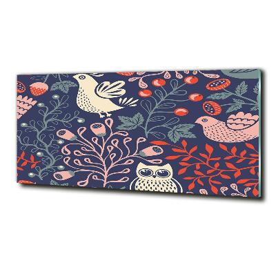 Quadro in vetro Piante di gufo gallina