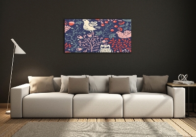 Quadro in vetro Piante di gufo gallina