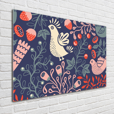 Quadro in vetro Piante di gufo gallina