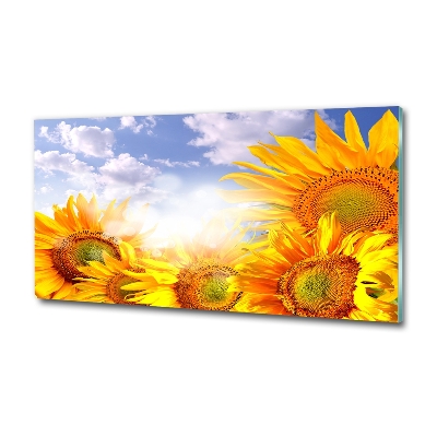 Quadro in vetro Girasoli