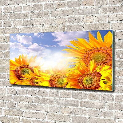Quadro in vetro Girasoli