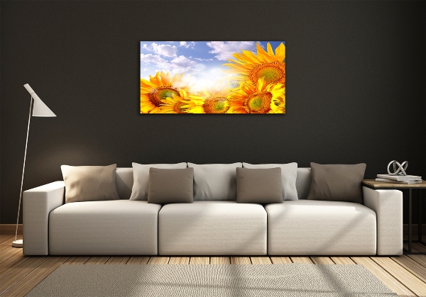 Quadro in vetro Girasoli