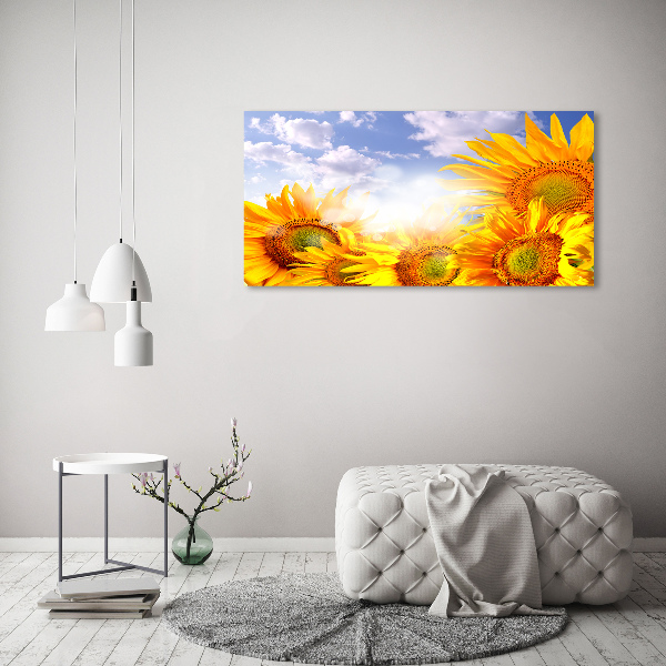 Quadro in vetro Girasoli