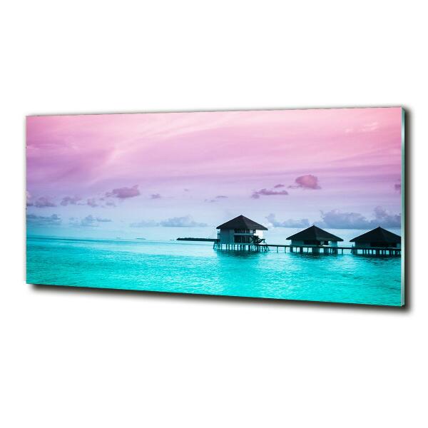 Quadro vetro Bungalow sull'acqua