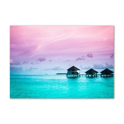 Quadro vetro Bungalow sull'acqua