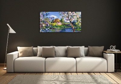 Quadro vetro Paesaggio primaverile