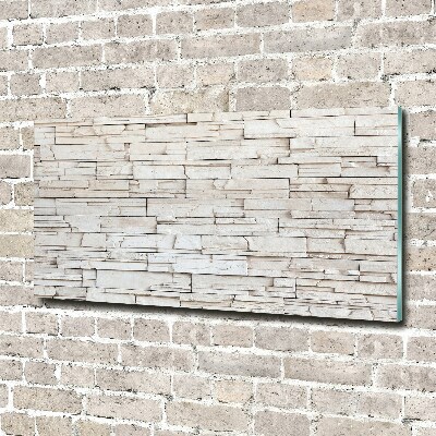 Quadro vetro Muro di pietra bianca