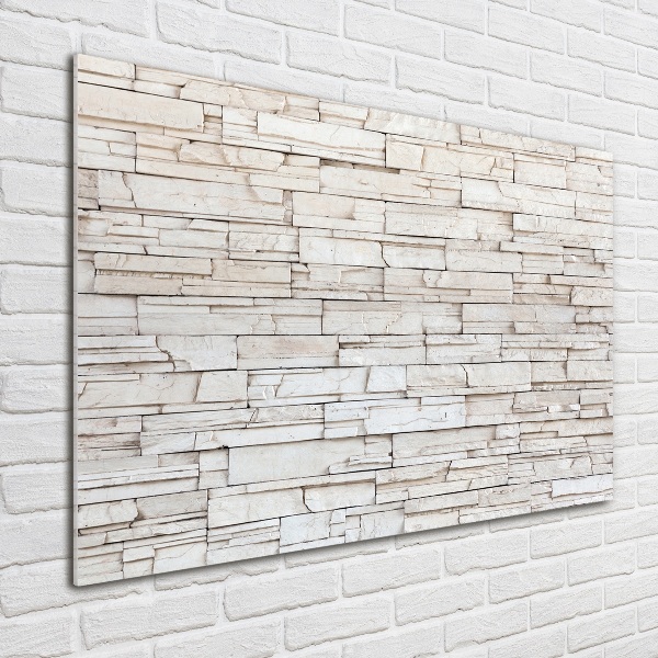 Quadro vetro Muro di pietra bianca