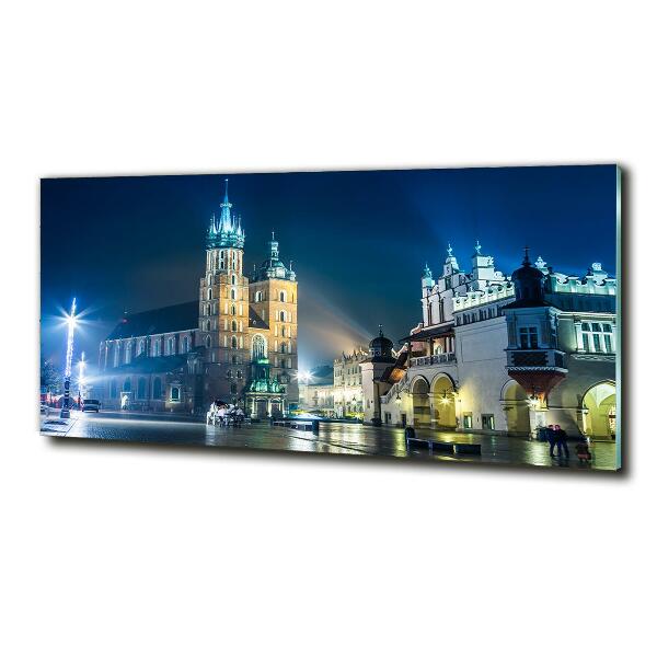 Quadro vetro Cracovia di notte