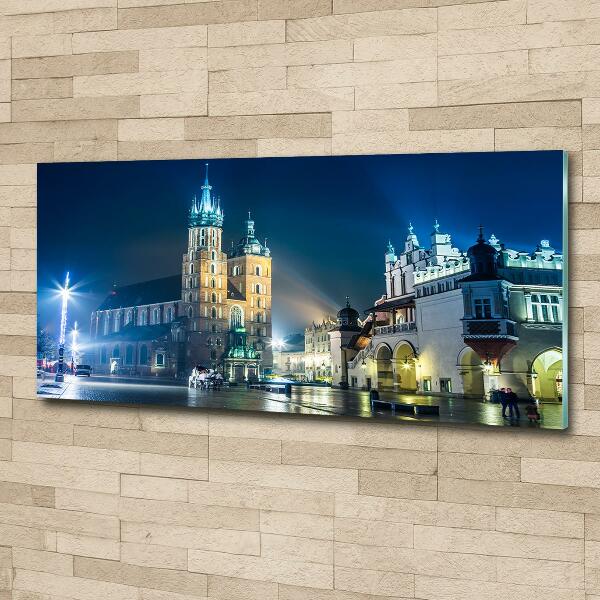 Quadro vetro Cracovia di notte