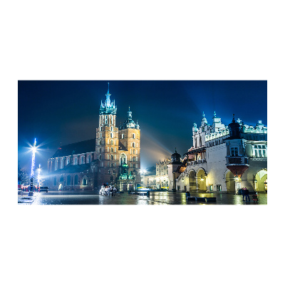 Quadro vetro Cracovia di notte