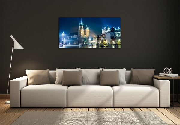 Quadro vetro Cracovia di notte