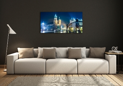 Quadro vetro Cracovia di notte