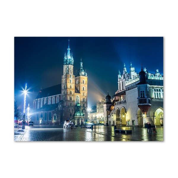 Quadro vetro Cracovia di notte