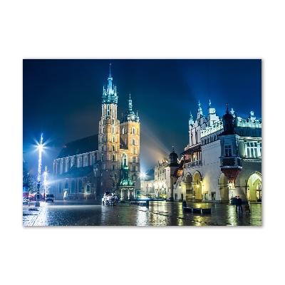 Quadro vetro Cracovia di notte