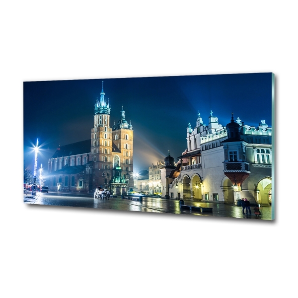 Quadro vetro Cracovia di notte