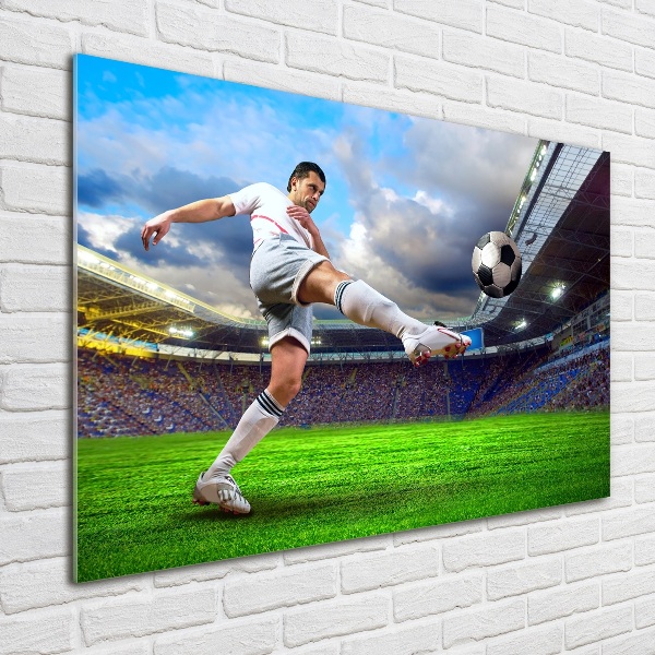 Quadro su vetro Un calciatore allo stadio