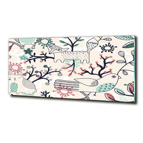 Quadro su vetro Animali e fiori