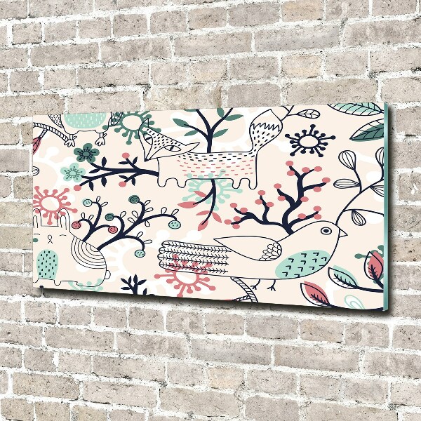 Quadro su vetro Animali e fiori