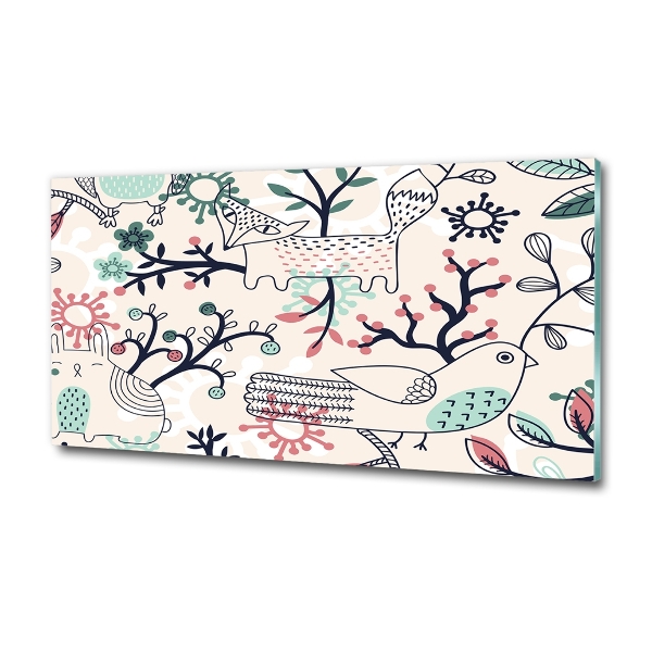 Quadro su vetro Animali e fiori