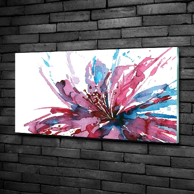 Quadro in verde Fiore astratto