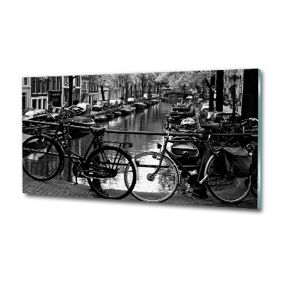 Quadro in vetro Biciclette di Amsterdam