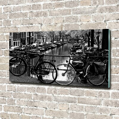Quadro in vetro Biciclette di Amsterdam
