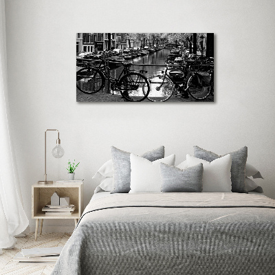 Quadro in vetro Biciclette di Amsterdam