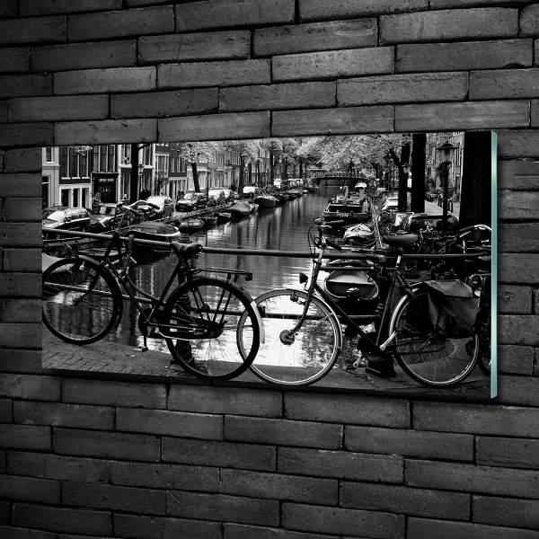 Quadro in vetro Biciclette di Amsterdam