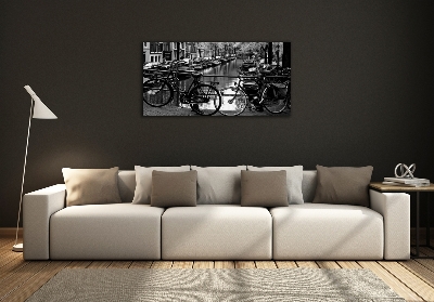 Quadro in vetro Biciclette di Amsterdam