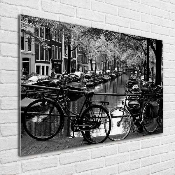 Quadro in vetro Biciclette di Amsterdam