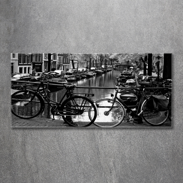 Quadro in vetro Biciclette di Amsterdam