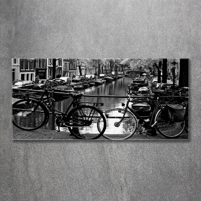Quadro in vetro Biciclette di Amsterdam