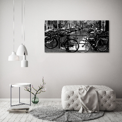 Quadro in vetro Biciclette di Amsterdam