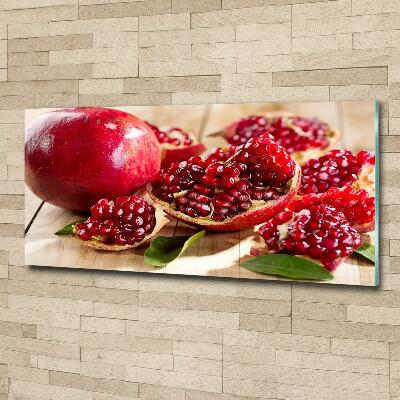 Quadro vetro Melograno con foglie