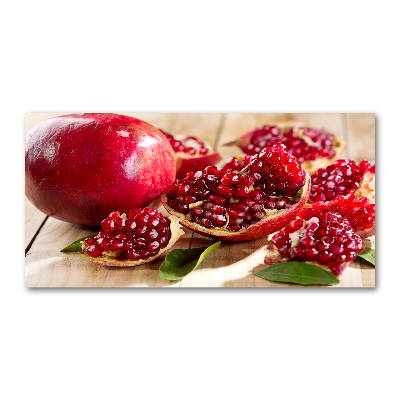 Quadro vetro Melograno con foglie