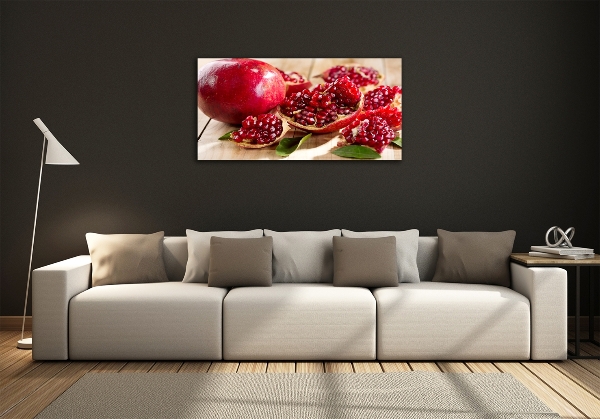 Quadro vetro Melograno con foglie