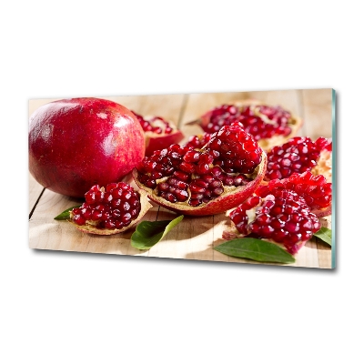 Quadro vetro Melograno con foglie