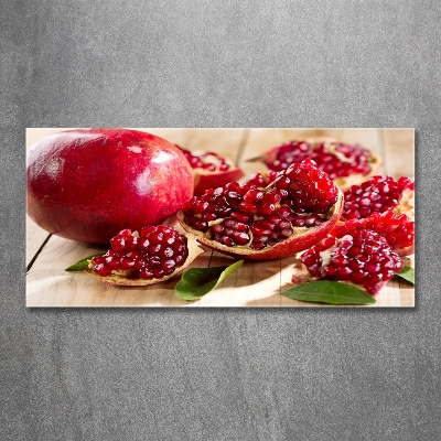 Quadro vetro Melograno con foglie