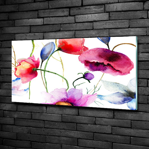 Quadro su vetro Papaveri