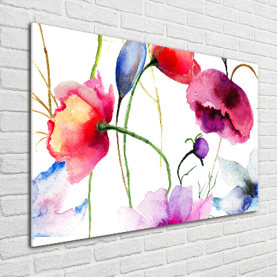 Quadro su vetro Papaveri