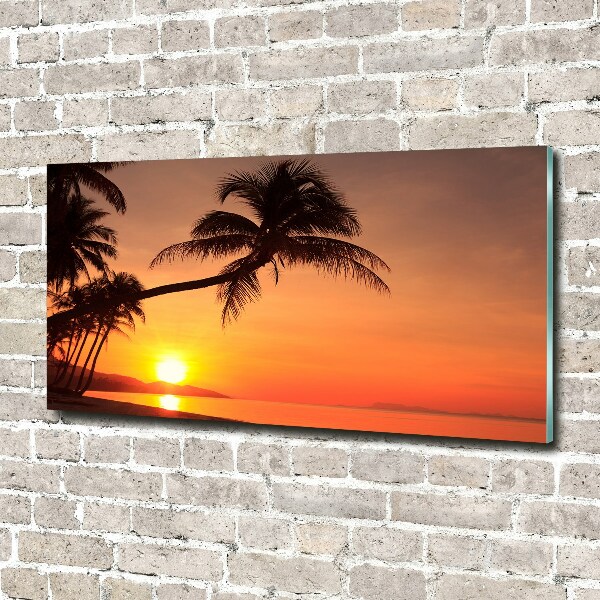 Quadro vetro Spiaggia al tramonto