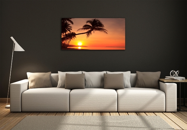 Quadro vetro Spiaggia al tramonto