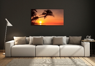 Quadro vetro Spiaggia al tramonto