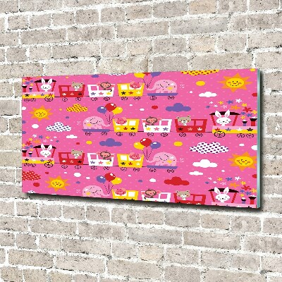 Quadro vetro Animali sul treno