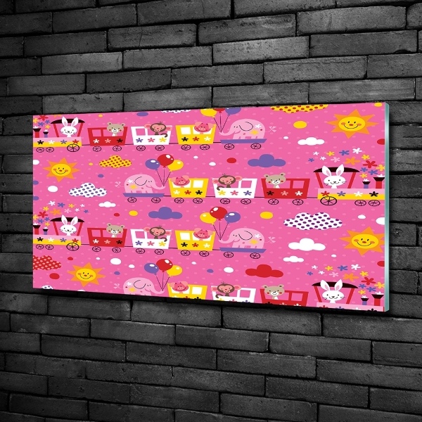 Quadro vetro Animali sul treno