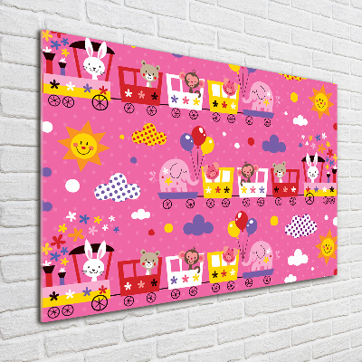 Quadro vetro Animali sul treno