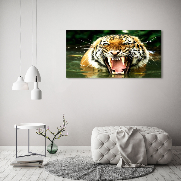 Quadro vetro Tigre ruggente
