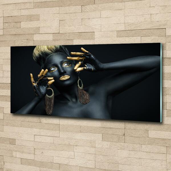 Quadro in verde Donna in nero