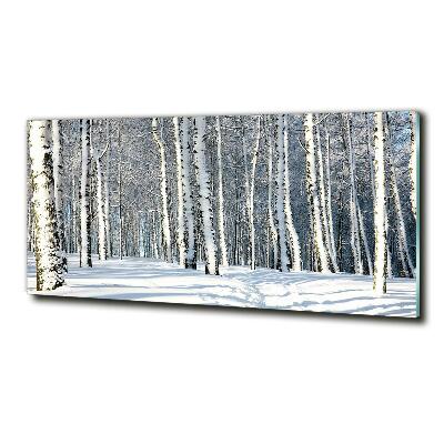 Quadro vetro Foresta in inverno